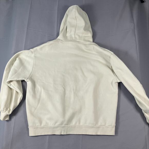 Puma Essentials Hoodie Women's Large Cream Beige Pullover Sweatshirt Logo - Picture 2 of 14